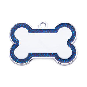 Di lusso luccicante in polvere Glitter lega di zinco <span class=keywords><strong>collare</strong></span> per cani etichette con <span class=keywords><strong>nome</strong></span> a forma di osso solido Anti-perso Tag personalizzato ID incisione semplice stile - Product Image 5