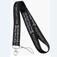 Impression personnalisée Je peux tout faire à travers le Christ qui me renforce la foi Philippiens Lanyard ID Holder Gift