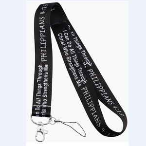 Impression personnalisée Je peux tout faire à travers le Christ qui me renforce la foi Philippiens Lanyard ID Holder Gift - Product Image 1