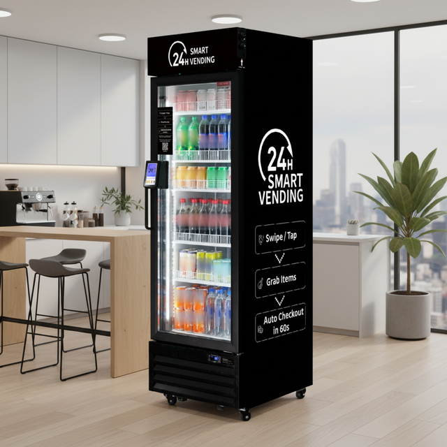 HAHA Vending 360 AI Refrigerated Vending Machine 200-300 Pcs Capacity Snack Drink Combo Cashless Payment SDK Enabled Wi-Fi/4G
