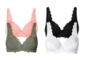 Soutiens-gorge ultra-fins tissés grande taille pour femmes adultes, sexy, en dentelle, à bonnets profonds, avec armatures et push-up - Product Image 6