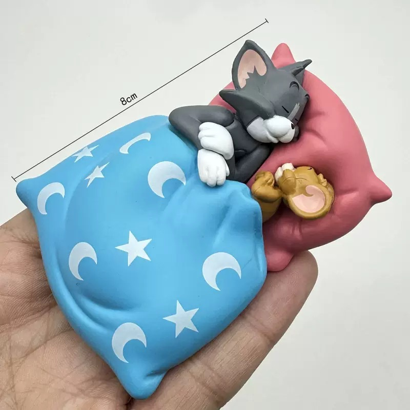 Couette de couverture bleue chat et souris-avec colle non trace