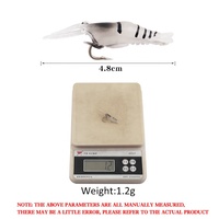 Leurres de pêche souples en forme de crevettes avec hameçon 48mm/1.2g, mini appâts artificiels en gel de silice pour la pêche