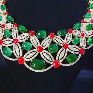 Set <span class=keywords><strong>di</strong></span> Gioielli Stile <span class=keywords><strong>Palazzo</strong></span> <span class=keywords><strong>di</strong></span> <span class=keywords><strong>Giada</strong></span> Placcato Oro Vintage, Collana e Orecchini per Donna, Regalo per Festival Cinesi, Set <span class=keywords><strong>di</strong></span> Gioielli <span class=keywords><strong>di</strong></span> Alta Gamma - Product Image 4