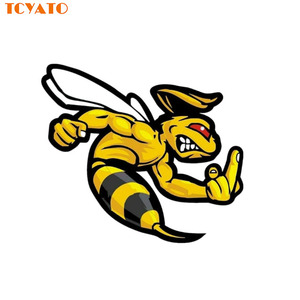 Autocollants de <span class=keywords><strong>casque</strong></span> de course automobile TCYATO de haute qualité, motif abeille de dessin animé, autocollants imperméables pour ordinateur portable et casques - Product Image 1