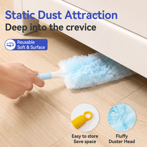Professional Microfiber <strong>Cleaning</strong> <strong>Duster</strong> with Fixed Plastic Handle Disposable Electrostatic <strong>Duster</strong> Refills for Car <strong>Cleaning</strong> - Product Image 5