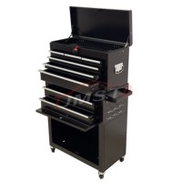 Coffre à outils en métal, coffre à outils à 8 tiroirs sur roulettes, armoire de rangement d'outils amovible avec serrure pour garage