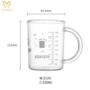 गर्म या ठंडे पेय के लिए 400 मिलीलीटर पारदर्शी ग्लास बियर मग मापने वाले कप - Product Image 3