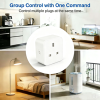 Prise intelligente WiFi UK 13A, contrôle par application Tuya SmartLife, commande vocale Alexa Google, moniteur d'énergie, prise intelligente