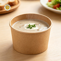 Gobelets à soupe en papier kraft recyclables et écologiques OOLIMA, contenants jetables personnalisables avec logo pour soupe chaude à emporter
