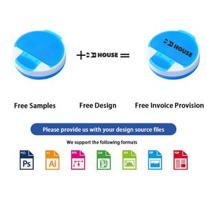 Estuche Portátil Personalizado para Pastillas, Caja Redonda de Plástico con 4 Compartimentos - Product Image 2