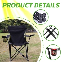 Chaise de camping pliable avec accoudoirs, légère, en acier inoxydable, chaise de pêche pliable d'extérieur