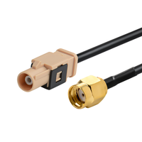 Câble RF blindé en cuivre double tressé FAKRA I Code mâle vers SMA mâle RG174 à faible perte 50 Ohm certifié CE pour systèmes d'antennes GPS