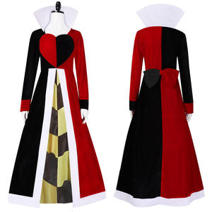 할로윈 동화 이상한 나라 검정과 빨강 복숭아 심장 여왕 카니발 파티를위한 검은 판타지 의상 - Product Image 5