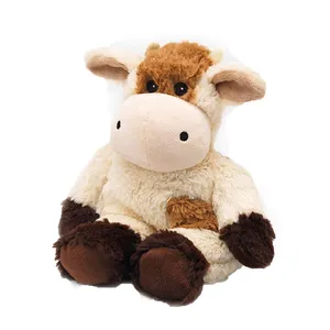 Heatable Cow Plush Toy Stuffed Animal Highland Bull Cow Dolls With Removable Pad Filling With Wheat And Lavender Herbal Seeds