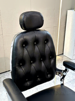 Chaise de barbier vintage pour homme, style rétro européen, en cuir synthétique, pivotante à 360 degrés, réglable en hauteur, pliable