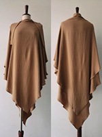 Khimar long islamique de qualité supérieure, 16 couleurs, 2 couches, pour femmes musulmanes, Niqab Hijab à nouer, Hijab en crêpe Jazz, Châle