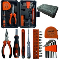 Kit d'outils multi-usages professionnel pour la réparation à domicile, 23 pièces, coffret rigide, outils en acier au carbone forgé, jeu complet de douilles à cliquet, OEM