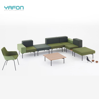 Ensemble canapé modulaire moderne en tissu sans accoudoir pour le bureau, l'hôtel, l'école et les espaces publics