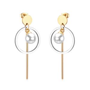 Asonsteel - Pendientes de Aro Colgantes de Acero Inoxidable con Baño de Oro, Último Diseño en Joyería para Mujer - Product Image 1