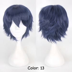 Perruque courte de 60 cm en gros, cosplay, plusieurs couleurs, lisse, peluca synthétique, cheveux d'<span class=keywords><strong>anime</strong></span>, cosplay, perruques résistantes à la chaleur pour les fêtes - Product Image 3