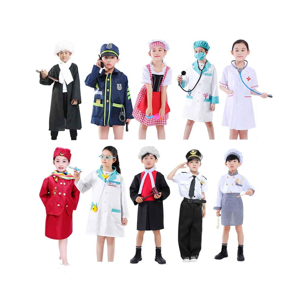 Firefighter Party Construction Worker Doctor Police Carnival Career Day Kids pilots navy cooks Outfit Halloween Cosplay Costume