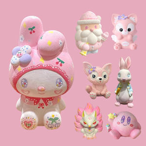 Tirelire créative vinyle Graffiti <span class=keywords><strong>Kawaii</strong></span> <span class=keywords><strong>dessin</strong></span> animé mélodie Kuromi figurines jouets blanc bricolage <span class=keywords><strong>dessin</strong></span> jouets avec peintures et pinceau - Product Image 1