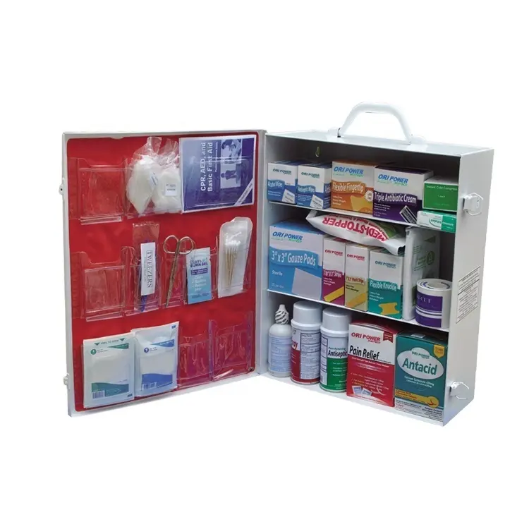 BSCI kompaktes Erste-Hilfe-Set große 505 Torten mit Erste-Hilfe-Kit-Box aus Kunststoff und Erste-Hilfe-Zubehör