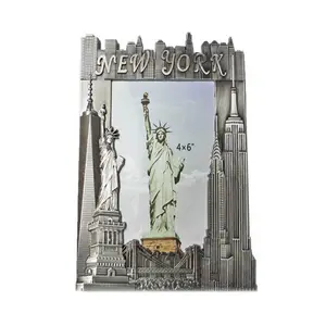 High quality handmade crafts wall photo frame with statue of liberty empire state building NYC skyline souvenir