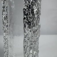 Brique de verre rectangulaire décorative à motif de glace cristalline hautement translucide, à fusion à chaud, pour la décoration intérieure - Meilleures ventes