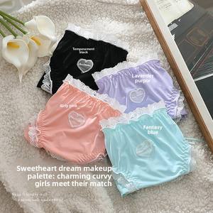 Dromerige Lolita-Stijl Laagbouw Kanten Damesslipje Met Lieflijk Romantisch Gebreid Bikini Strik Decoratie Ondergoed - Product Image 6