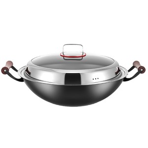 Wok en fonte non revêtue Chui Da Huang, grand modèle à fond rond, pour cuisinières à gaz, cuisson saine sans revêtement. - Product Image 2