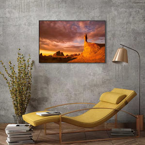 Impression sur toile personnalisée <span class=keywords><strong>de</strong></span> <span class=keywords><strong>paysage</strong></span> désertique moderne à l'huile, <span class=keywords><strong>coucher</strong></span> <span class=keywords><strong>de</strong></span> <span class=keywords><strong>soleil</strong></span> rouge, pour la décoration du salon - Product Image 1
