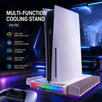 Support de chargement multifonctionnel pour ventilateur de refroidissement avec lumière RVB pour PS5 Slim Disc et accessoire de jeu numérique essentiel