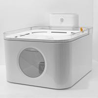 Fontaine à eau pour animaux de compagnie portable, élégante, étanche, avec double alimentation, WiFi, charge sans fil, détection de mouvement, 3 modes d'écoulement