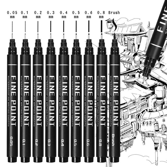 Artists Sketch Marker Pen Soft Drawing Pen Drawing Ink Pen Portable Mini Sketching Set Kids Sketch Pen Art Supplies