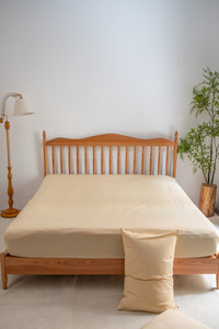 Luxury Cotton <b>Bedding</b> Set 4 Piece Stone-Washed Technology Custom <b>Bedding</b> Size Yellow Pinstripes Style Pattern Eco-Friendly - Product Image 2