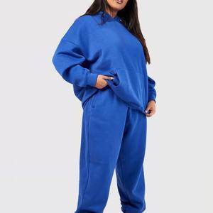 Ensemble de survêtement décontracté en tricot uni pour femmes, sweat-shirt et pantalon d'hiver, 2 pièces - Product Image 1