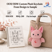 Porte-clés en peluche super doux en forme de chauve-souris, design personnalisable, fabrication OEM de porte-clés animaux en peluche sur mesure