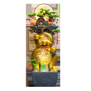 Fontaine Feng Shui en forme de gourde avec rétroéclairage pour la décoration du salon ou du bureau - Product Image 5