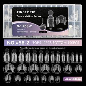 140 Uds. Moldes de Uñas Francesas Dobles de ABS con Escala para Extensión Rápida y Cobertura Completa para Manicura - Product Image 2