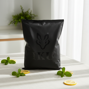 Sacs refermables noirs mats givrés avec <span class=keywords><strong>fermeture</strong></span> éclair, personnalisés en CPE/PE, recyclables, pour emballage de vêtements (T-shirts), avec <span class=keywords><strong>fermeture</strong></span> à glissière, <span class=keywords><strong>mm</strong></span> - Product Image 1