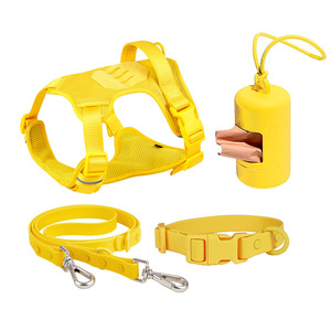 Set Kalung dan Tali Anjing PVC Warna Macaron Baru, Anti-Lepas, Harness Nilon Anti-Tarik dengan Ventilasi Lembut untuk Anjing Kecil dan Sedang - Product Image 5