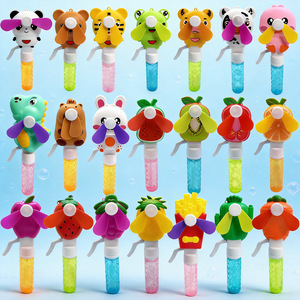 พัดเป่าฟองสบู่การ์ตูนแบบมือถือ สีผสม 16 ชิ้นต่อกล่อง พกพาสะดวก ของเล่นเป่าฟองสบู่สำหรับเด็ก ทุกเพศ วัสดุพลาสติก PP - Product Image 1