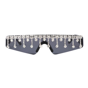 HongKang 2021 diamantes moda nuevos tonos cristal goteo gafas de sol mujeres diamantes de gran tamaño hombres gafas de sol - Product Image 2