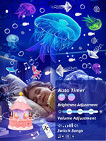 LED Carrousel Galaxy Light Projector Télécommande BT Speaker Licorne Lampe musicale 21 Films Projecteur d'étoiles Veilleuse pour enfants