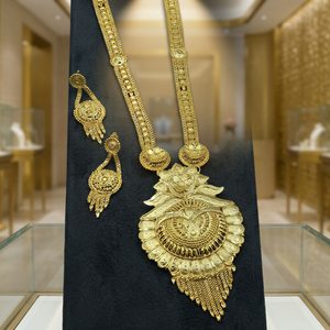 Juego de Collares Largos Chapados en Oro de 14K, 18K y 24K al por Mayor, Diseño Floral Tradicional, Joyería de Latón, Collares de Moda - Product Image 4