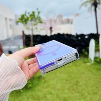 Étui de téléphone durable et coloré dégradé pour Samsung Galaxy Z Fold 7, compatible avec la recharge sans fil, coque translucide givrée magnétique