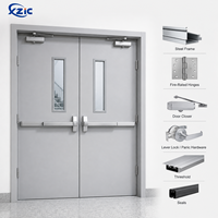 Puerta de Acero Galvanizado con Núcleo Reforzado, Recubrimiento en Polvo Personalizado OEM, 90/120 Minutos de Resistencia al Fuego, Marco KD, Certificación UL 10C
