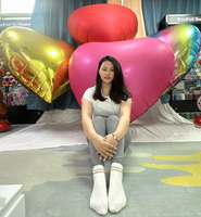 Ballons en forme de cœur massifs énormes et incroyables de 68 pouces, ballon en feuille d'hélium Cuore, GLOBO, ballon en feuille massif en forme d'étoile et de cœur à fermeture automatique